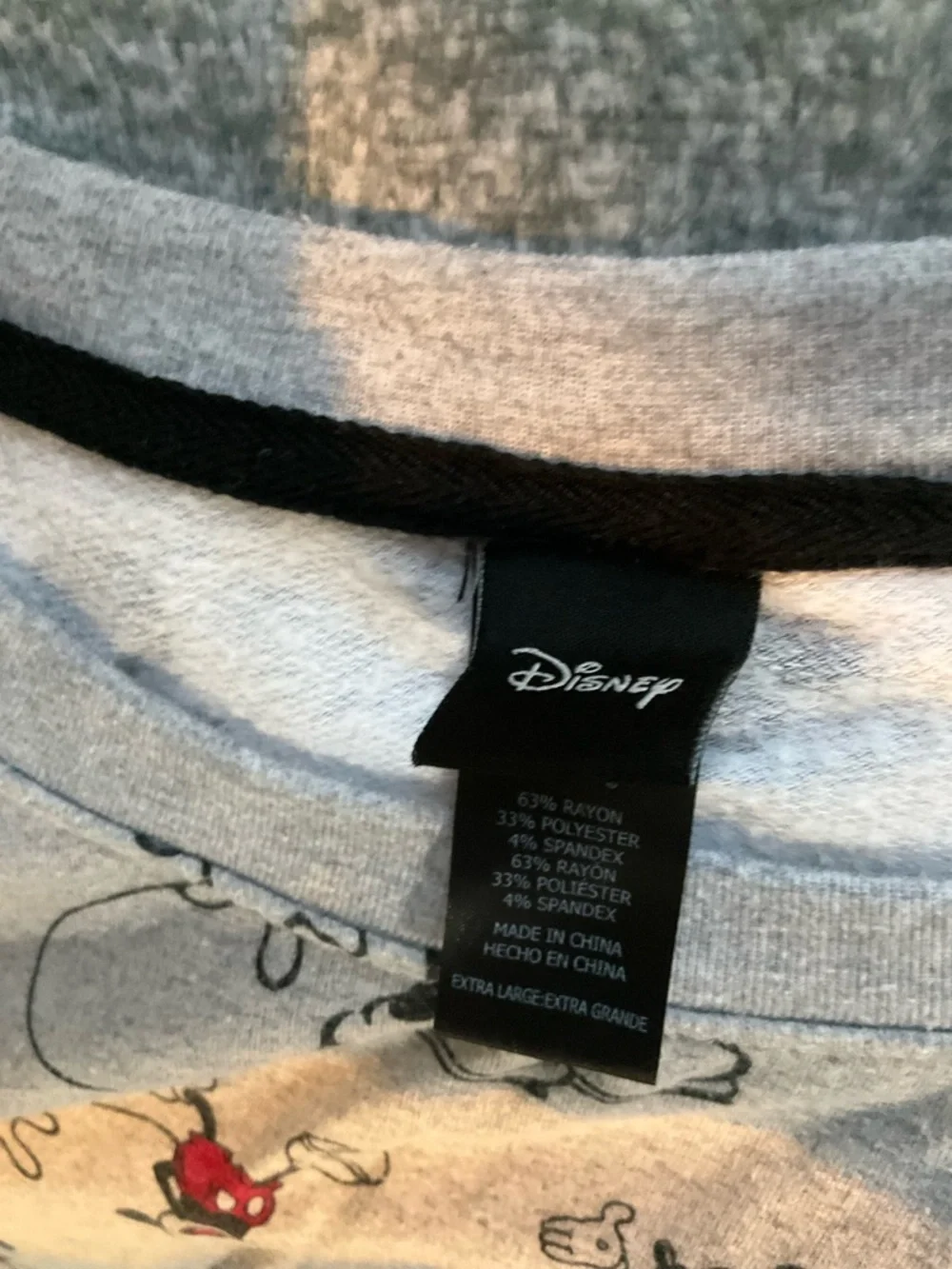 Disney Gray Mickey Mouse Print Pajama Set - Picture 4 of 9